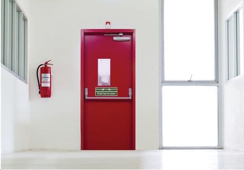 Installing a new door closer on a fire-rated door